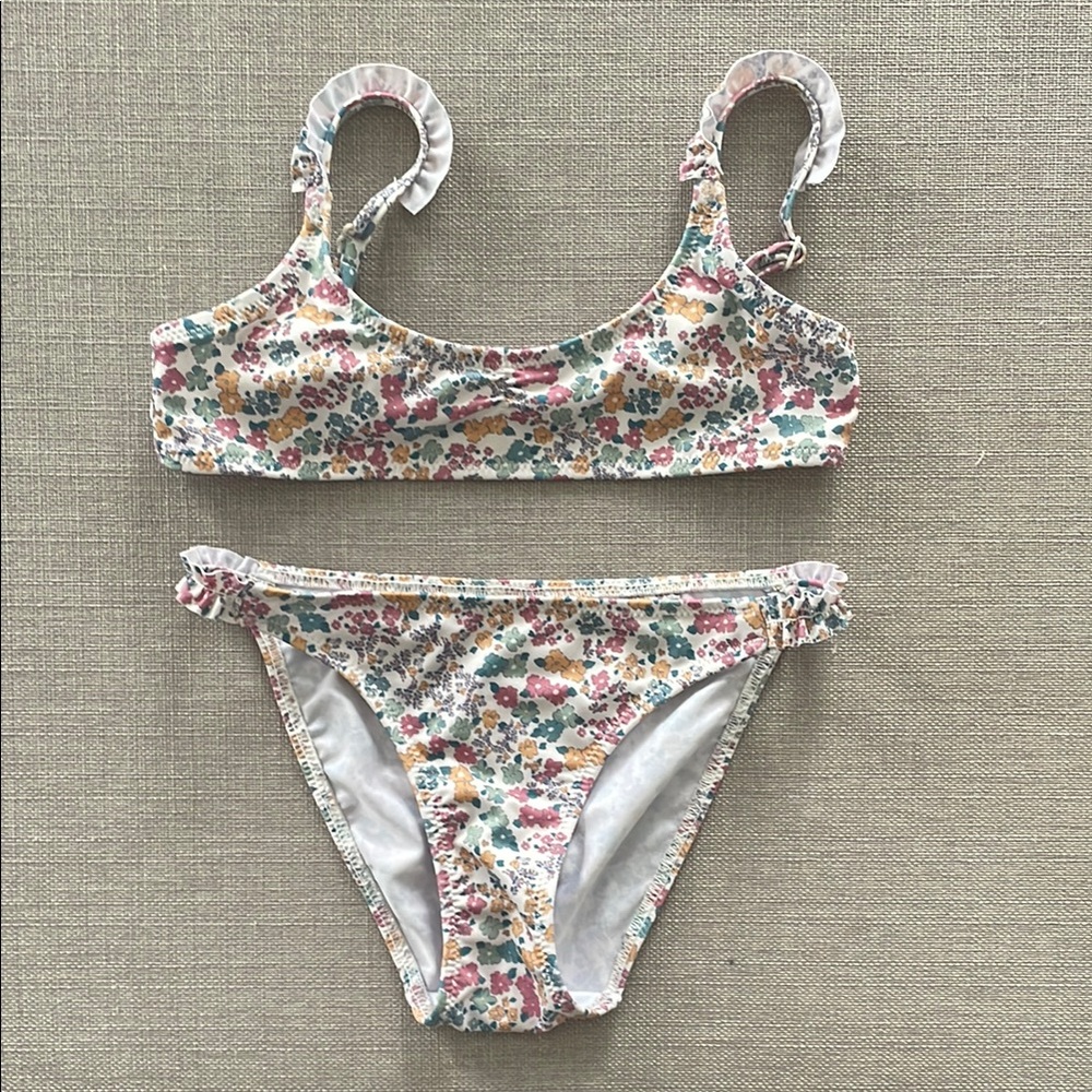 ZARA 6-7yrs Floral Bikini Set with Ruffle Straps
